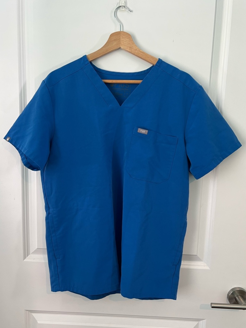 Figs Blue Scrub Top Size Small